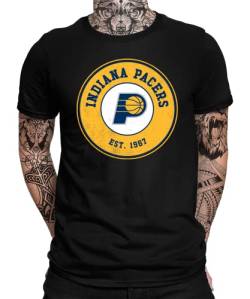 Indiana Pacers - Basketball Spieler Sport Team NBA Trikot für Fans Herren Männer T-Shirt | Schwarz | 3XL von Quattro Formatee