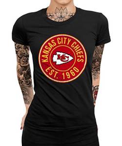 Kansas-City Chiefs vs. Tampa-Bay Buccaneers Playoffs American Football NFL Super Bowl 55 Bucs Frauen Damen T-Shirt | Schwarz | S von Quattro Formatee