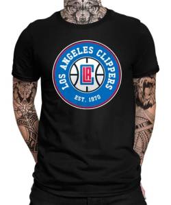 Los Angeles Clippers - Basketball Spieler Sport Team NBA Trikot für Fans Herren Männer T-Shirt | Schwarz | L von Quattro Formatee