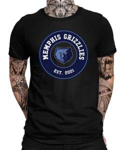 Memphis Grizzlies - Basketball Spieler Sport Team NBA Trikot für Fans Herren Männer T-Shirt | Schwarz | S von Quattro Formatee