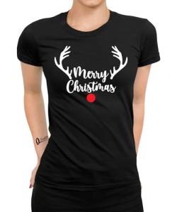 Merry Christmas Rentier REH - Weihnachten X-Mas Christmas Frauen Damen T-Shirt von Quattro Formatee