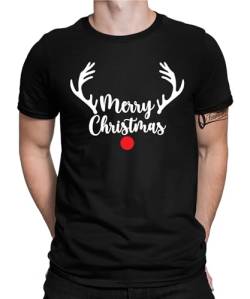 Merry Christmas Rentier REH - Weihnachten X-Mas Christmas Herren Männer T-Shirt von Quattro Formatee