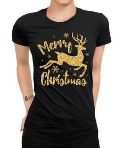 Merry Christmas Rentier - Weihnachten Nikolaus Frauen Damen T-Shirt von Quattro Formatee