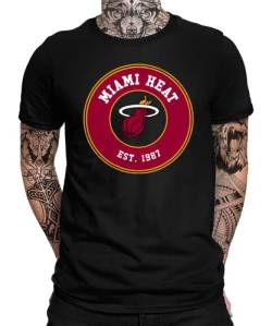 Miami Heat - Basketball Spieler Sport Team NBA Trikot für Fans Herren Männer T-Shirt | Schwarz | XL von Quattro Formatee