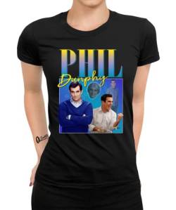 Modern Family Phil Dunphy TV Serie Rretro Vintage 90er Frauen Damen T-Shirt | Schwarz | L von Quattro Formatee