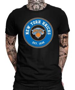 New York Knicks - Basketball Spieler Sport Team NBA Trikot für Fans Herren Männer T-Shirt | Schwarz | 3XL von Quattro Formatee