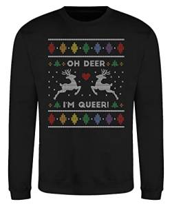 Oh Deer I´m Queer LGBT Rentier REH - Weihnachten Ugly Christmas Familien Set Weihnachtspullover Pullover Sweatshirt von Quattro Formatee
