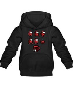 Quattro Formatee Among Us Impostor Crewmate Harajuku Kinder Pullover Hoodie Kapuzenpullover | Schwarz | 116 von Quattro Formatee