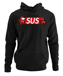 Quattro Formatee Among Us Sus Impostor Crewmate Harajuku Pullover Hoodie Kapuzenpullover | Schwarz | L von Quattro Formatee