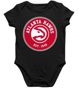 Quattro Formatee Atlanta Hawks - Basketball NBA Team Basketballer Trikot für Fans Kurzarm Baby Body Einzelteiler Strampler von Quattro Formatee