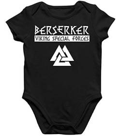 Quattro Formatee Berserker Wikinger Viking Valhalla Odin Thor Nordmann Wolf Nordische Mythologie Skal Norse Kurzarm Baby Body Einzelteiler Strampler von Quattro Formatee