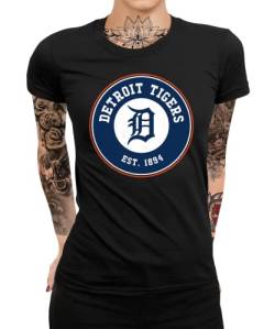 Quattro Formatee Detroit Tigers - Baseball Sport MLB Mannschaft Team Frauen Damen T-Shirt von Quattro Formatee