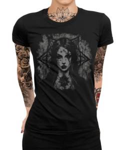 Quattro Formatee Gothic Girl - Punk Occult Okkult Metal Dark Frauen Damen T-Shirt von Quattro Formatee
