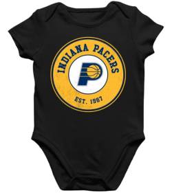 Quattro Formatee Indiana Pacers - Basketball NBA Team Basketballer Trikot für Fans Kurzarm Baby Body Einzelteiler Strampler von Quattro Formatee