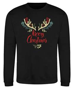 Quattro Formatee Merry Christmas Rentier - Weihnachten X-Mas Weihnachtsoutfit Familien Set Weihnachtspullover Pullover Sweatshirt von Quattro Formatee