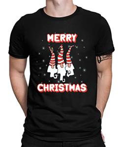 Quattro Formatee Merry Christmas Wichtel Nordische GNOME - Weihnachten X-Mas Weihnachtsoutfit Familien Set Weihnachtsshirt Herren Männer T-Shirt von Quattro Formatee