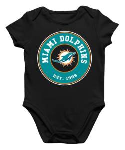 Quattro Formatee Miami Dolphins - American Football NFL Team Super Bowl Playoffs Kurzarm Baby Body Einzelteiler Strampler von Quattro Formatee