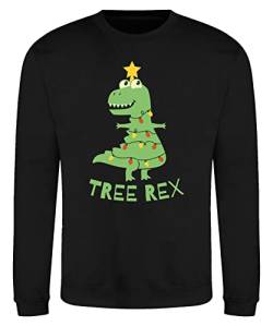 Quattro Formatee Tree Rex Dino - Weihnachten X-Mas Weihnachtsoutfit Familien Set Weihnachtspullover Pullover Sweatshirt von Quattro Formatee