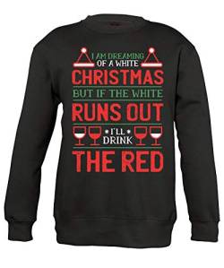 Quattro Formatee Wein Trinker - Ugly Christmas Sweater Weihnachten Merry X-Mas Santa Claus Weihnachtsoutfit Pullover Sweatshirt | Schwarz | 3XL von Quattro Formatee