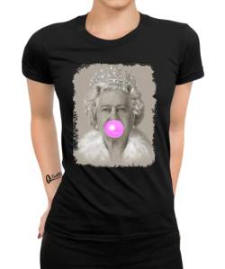 Queen Elizabeth II Frauen Damen T-Shirt | Schwarz | 3XL von Quattro Formatee