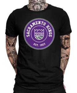 Sacramento Kings - Basketball Spieler Sport Team NBA Trikot für Fans Herren Männer T-Shirt | Schwarz | XXL von Quattro Formatee