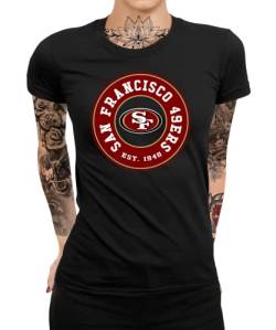 San Francisco 49ers - American Football Team NFL Super Bowl Frauen Damen T-Shirt | Schwarz | 3XL von Quattro Formatee