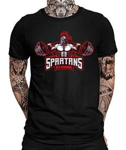 Spartan Helm Fitness Sport Kleidung Krieger Warrior Gym Performance Training Bodybuilding Muscle-Shirt Kampfsport Athletic Sparta Herren Männer T-Shirt von Quattro Formatee