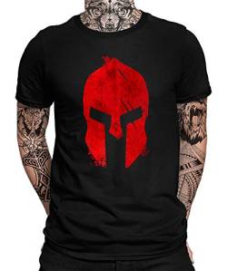 Spartan Helm Fitness Sport Kleidung Krieger Warrior Gym Performance Training Bodybuilding Muscle-Shirt Kampfsport Athletic Sparta Herren Männer T-Shirt von Quattro Formatee