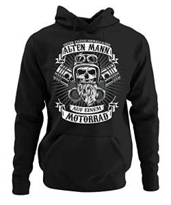 Unterschätze Niemals einen Alten Mann auf einem Motorrad - Biker Bike Motorrad Motorradfahren Chopper Rider Moped Rocker Metal Racer Pullover Hoodie von Quattro Formatee