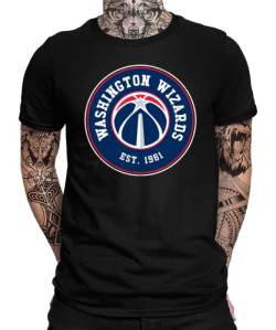 Washington Wizards - Basketball Spieler Sport Team NBA Trikot für Fans Herren Männer T-Shirt | Schwarz | L von Quattro Formatee