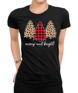 Weihnachtsbaum Merry Bright - Weihnachten Nikolaus Frauen Damen T-Shirt von Quattro Formatee