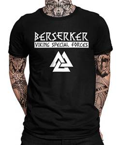 Wikinger Viking Valhalla Odin Thor Nordmann Wolf Nordische Mythologie Skal Norse Herren Männer T-Shirt von Quattro Formatee