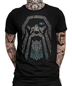 Wikinger Viking Valhalla Odin Thor Nordmann Wolf Nordische Mythologie Skal Norse Herren Männer T-Shirt von Quattro Formatee