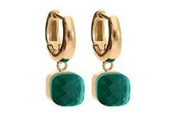 Qudo Firenze Creolen gold farben/Edelstahl beschichtet (emerald) von Qudo