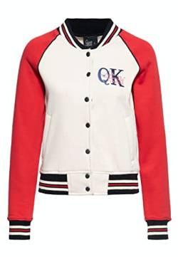 Queen Kerosin Damen College Sweatjacke | Stickerei | Regular Fit | Retro | Vintage Style | Sweat Jacke | Baseball Jacke | Rockabella | 50S Poodle Lounge von Queen Kerosin