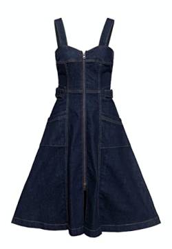 Queen Kerosin Damen Denim Träger Kleid | Jeans Kleid | Swing Kleid | Denim Kleid | A Linie | Baumwolle Stretch von Queen Kerosin