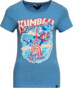 Queen Kerosin Damen T-Shirt | Rockabilly | Rockabella | 50S | Slim Fit | Front-Print | Retro | Vintage | Hot Rod | Rock'n'roll | Comic Art | 1950 | Rebel Rumble Queen von Queen Kerosin