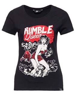 Queen Kerosin Damen T-Shirt Vintage Look Rumble Queen Rundhals Kurzarm Slim Fit Rumble Queen von Queen Kerosin