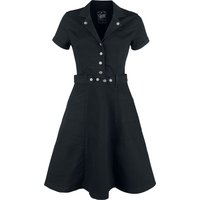 Queen Kerosin - Rockabilly Kleid knielang - Workwear Dress - S bis XXL - für Damen - Größe M - schwarz von Queen Kerosin