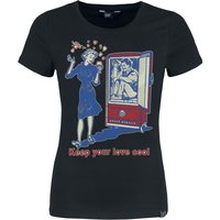 Queen Kerosin - Rockabilly T-Shirt - Keep Your Love Cool - XS bis 4XL - für Damen - Größe XXL - schwarz von Queen Kerosin