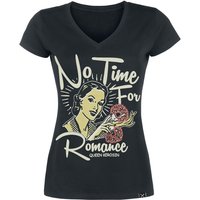 Queen Kerosin - Rockabilly T-Shirt - Not Time For Romance - XS bis 4XL - für Damen - Größe 3XL - schwarz von Queen Kerosin