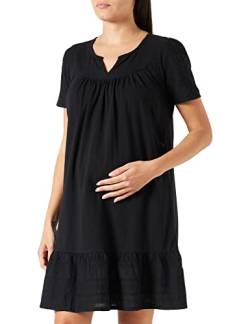 Queen Mum Damen Dress Jersey/Woven Nurs Ss Embr Newyork Kleid, Schwarz (Black P090), 38 (Herstellergröße: M) von Queen Mum