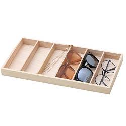 Queen.Y Sonnenbrillen Aufbewahrungskoffer Organizer Kleine 6-Slot Holzbrillen Display Tablett von Queen.Y