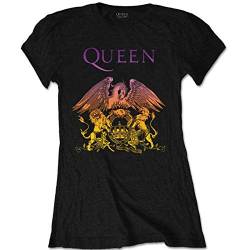 Queen Damen T-Shirt Schwarz Schwarz Gr. 34, Schwarz von Queen