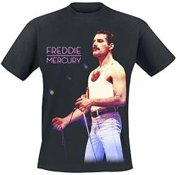 Queen Freddie Mercury - Mic Photo Männer T-Shirt schwarz S 100% Baumwolle Band-Merch, Bands von Queen