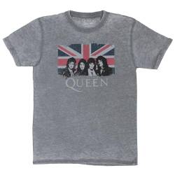 Queen Herren Vintage Union Jack Burnout Tee Vintage T-Shirt Anthrazit, Dunkelgrau, Mittel von Queen