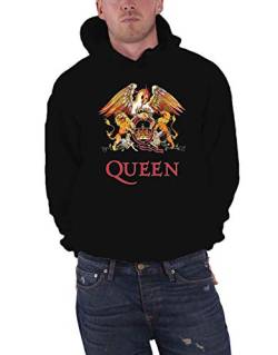 Queen Kapuzenpullover Classic Crest Band Logo Nue offiziell Herren Schwarz XL von Queen