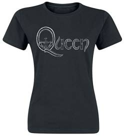 Queen Logo Frauen T-Shirt schwarz S 100% Baumwolle Band-Merch, Bands von Queen