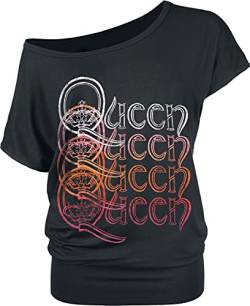 Queen Repeat Logo Frauen T-Shirt schwarz 3XL 95% Viskose, 5% Elasthan Band-Merch, Bands von Queen