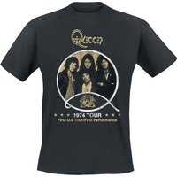 Queen T-Shirt - 1974 Vintage Tour - S bis 3XL - für Männer - Größe L - schwarz  - Lizenziertes Merchandise! von Queen